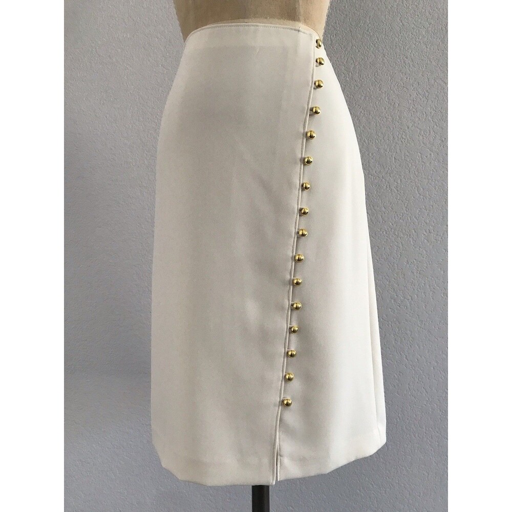 Talbots Ivory Neutral Straight Pencil Knee Length Skirt Women's Size 2 - Picture 2 of 9
